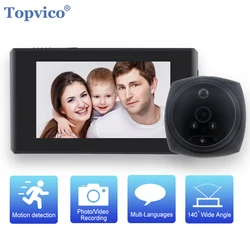 Topvico – sonnette vidéo 4.3 ", caméra de surveillance, détection de mouvement, enregistrement vocal de sécurité 