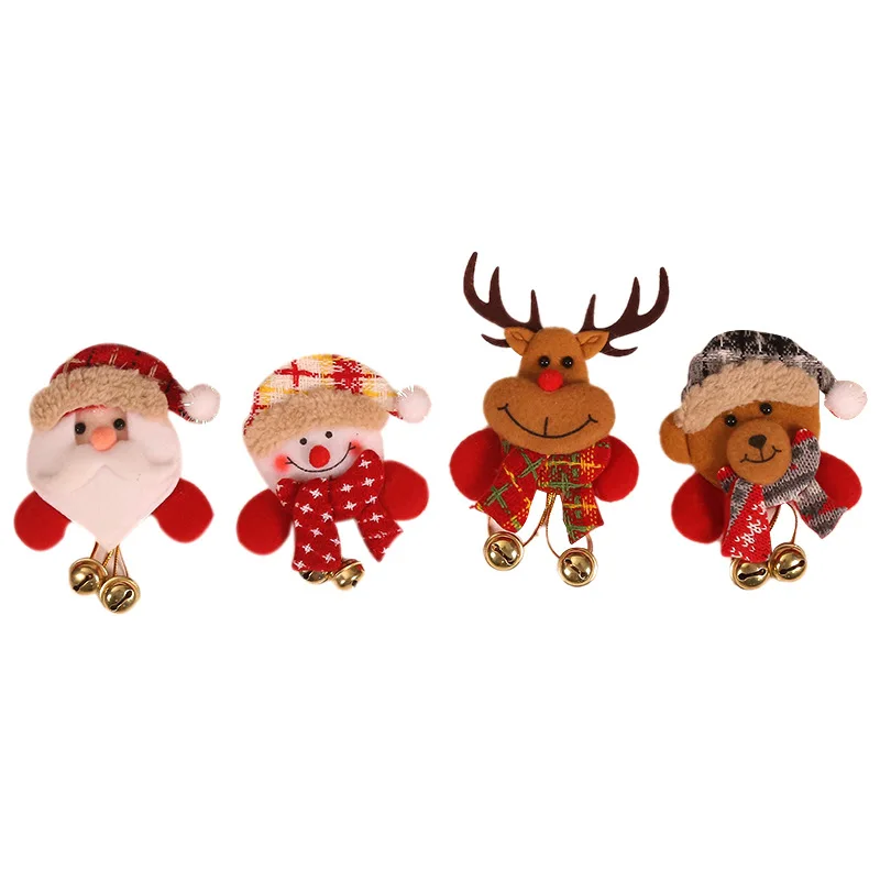 Новые рождественские украшения, броши, светящаяся подвесная брошь колокольчик, значок Санта Клауса, снеговика, медведя, детский подарок, Новогодние аксессуары, 1 шт