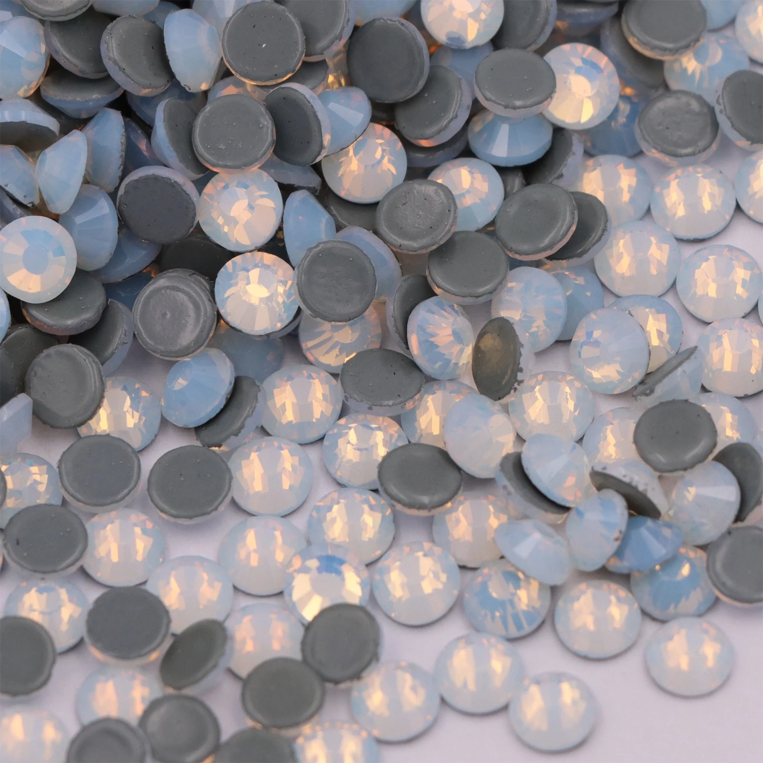 

White Opal Flatback HotFix Rhinestones Iron On Stones Glass Hot Fix Crystals For Fabric Garments Supplies