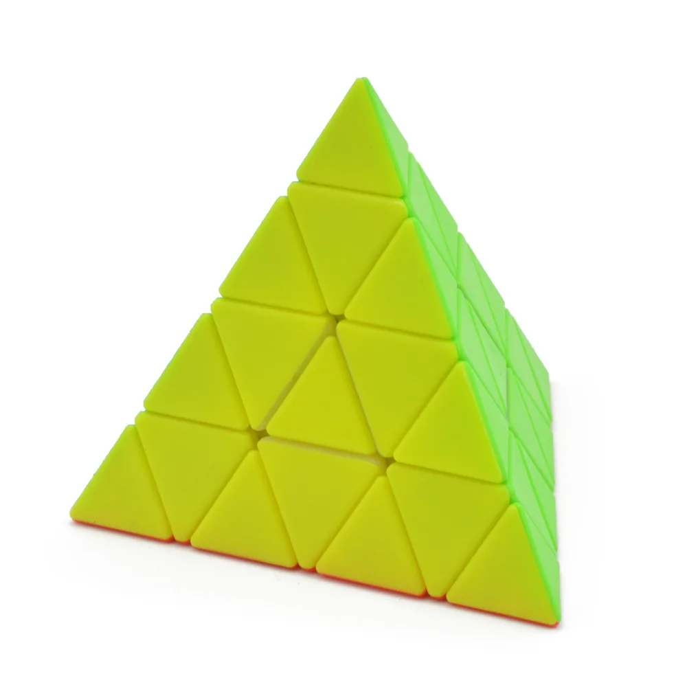 

[Music Party Fourth-Order Pyramid Rubik's Cube] Solid Color 4-Order Smooth Triangular Rubik's Cube Students Educational Force To