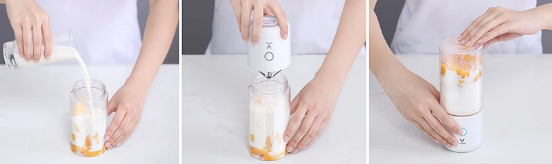XIAOMI VIOMI блендер, электрический кухонный миксер, соковыжималка, фруктовая чашка, маленький портативный мини кухонный комбайн, 45 секунд, быстрое отжимание сока