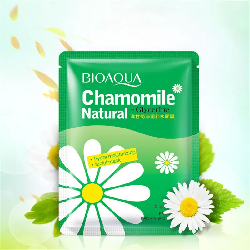 

10Pcs BIOAQUA Chamomile Face Masks Moisturizing Korean Face Mask Oil Control shrink pores whitening Brighten Mask Skin Care
