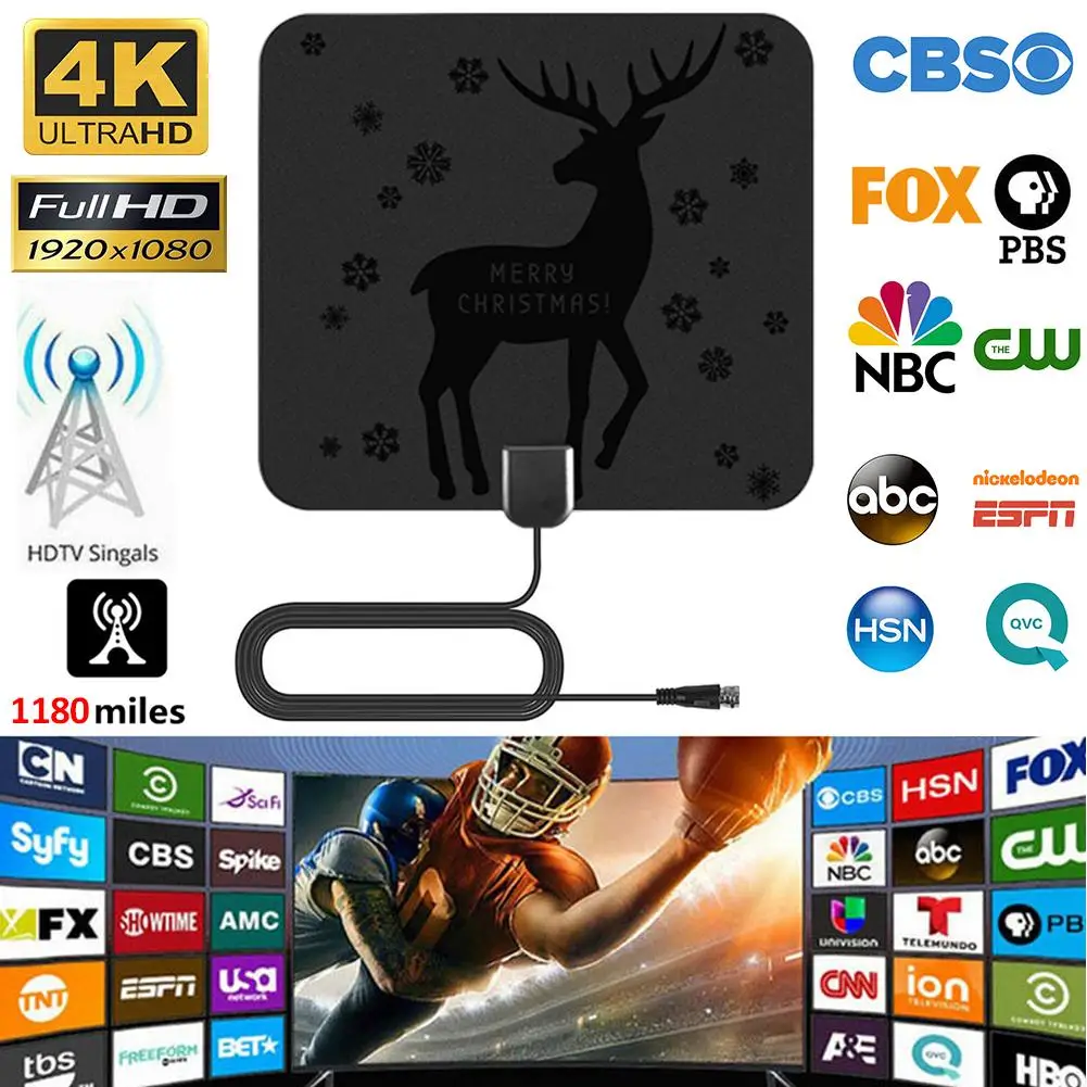 1180 Miles 4K ТВ антенна Freeview 25DB цифровая HD ТВ антенна с усилителем сигнала радиус Surf Fox DVB-T2 ТВ антенна
