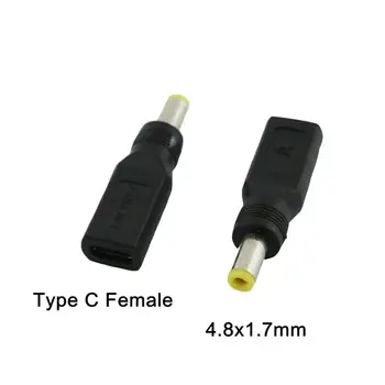 

20x USB 3.1 Type C Female Jack to DC 4.8mm x 1.7mm Male Plug Power Charge Adapter Connector Straight Black