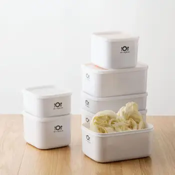 

Plastic Refrigerator Fruit Storage Box With Lid Microwave Oven Lunch Box Rectangular Small Food Storage Container Cereals