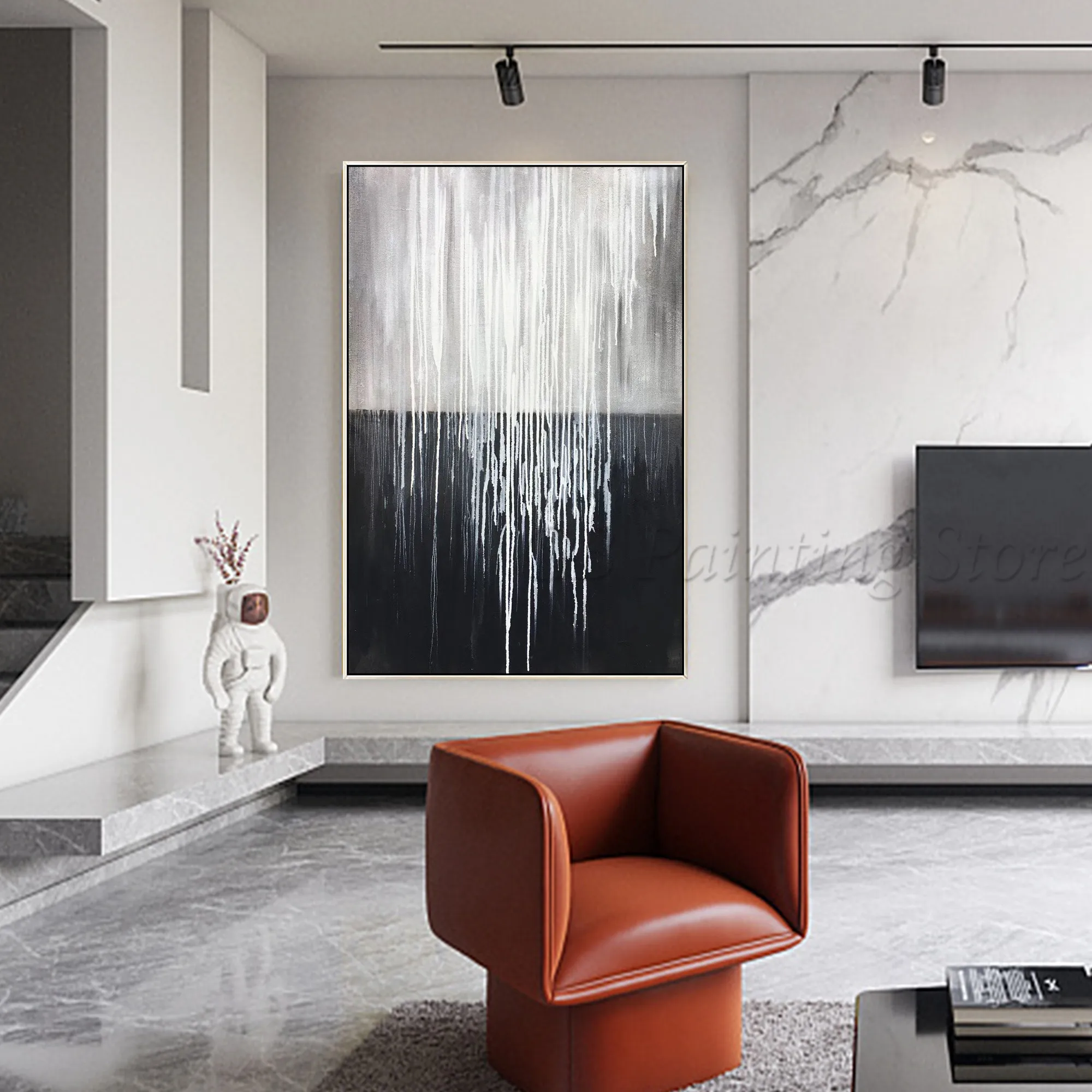 

Современная Абстрактная живопись, акриловые ручные картины на холсте с желтым камнем, очень большая Настенная картина, искусство на стену