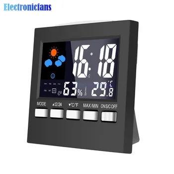 

Home LED Screen Display Digital Backlight Alarm Clock Desk Clock Calendar Weather Station Temperature Humidity Meter