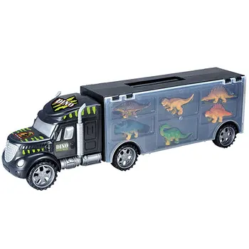 

Children Dinosaurs Transport Car Carrier Truck Toy with Dinosaur Toys Inside lifelike dinosaur for kids gift