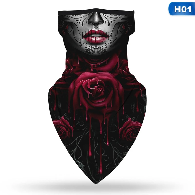 Cagoule Chaude Et Respirante Avec Cache-cou, Masque Imprimé Tête De Mort Pour Halloween, Moto, Vélo, Skateboard