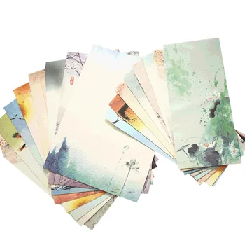 

6 Sets Chinese Style Printing Envelope and Letter Set Papers Beautiful Pattern Envelopes Writing Stationery Envelope Set Random