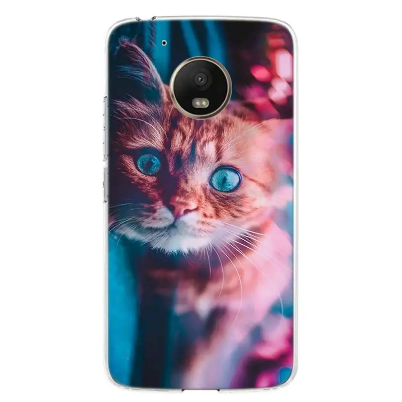 Чехол для телефона с милым котиком и кошачьим котиком для Motorola Moto G7 G6 G5S G5 E4 Plus G4 E5 Play power EU Подарочный чехол с рисунком - Color: TW103-7