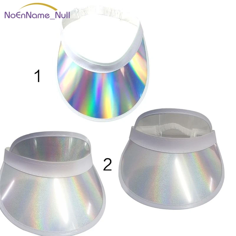 Женская летняя металлическая голограмма цветная пластиковая шляпа с широкими