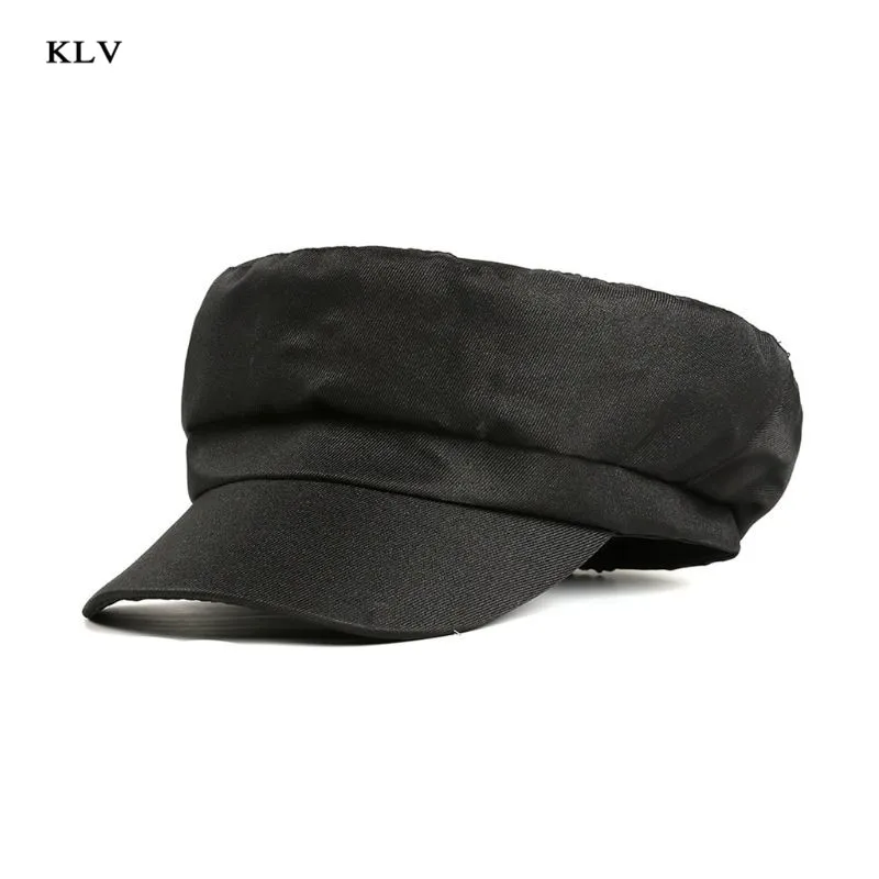 Black Женские летние шляпы Newsboy яркие флуоресцентные однотонные винтажные таксисты художника берет с козырьком Кепка Хип-Хоп Уличная одежда LX9E - Цвет: Black