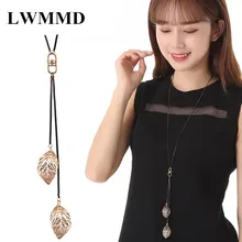 LWMMD циркониевое длинное ожерелье со снежинками, цепочка для свитера, Модная тонкая металлическая цепочка, хрустальные стразы, ожерелье с подвеской в виде цветка