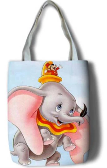 Слон Дамбо Девушки Женщины Холст сумки на плечо большая сумка милый мультфильм школьная книга сумка для покупок - Цвет: Камень