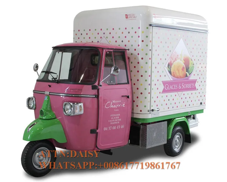 Дизайн piaggio ape тележка для кейтеринга кофе пищевой торговый грузовик с подъемом
