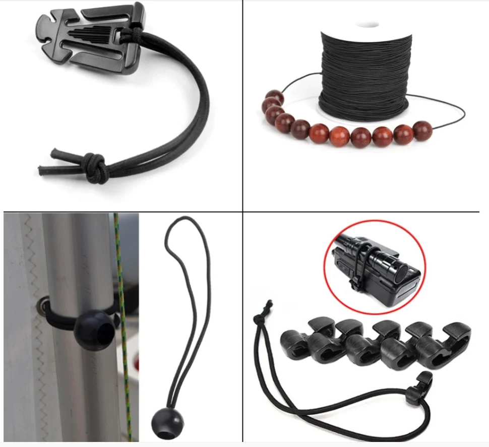 Black White High-Quality Round Elastic Band 1mm-15mm Round Elastic Rope Rubber Band Elastic Line DIY Sewing Accessories 5meters