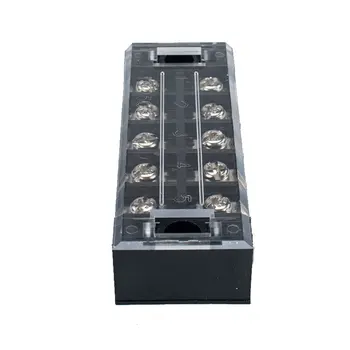 

5PCS Set Dual Row Screw Barrier Terminal Block Strip Wiring Board 25A 5 connector Screw Terminal Blocks W