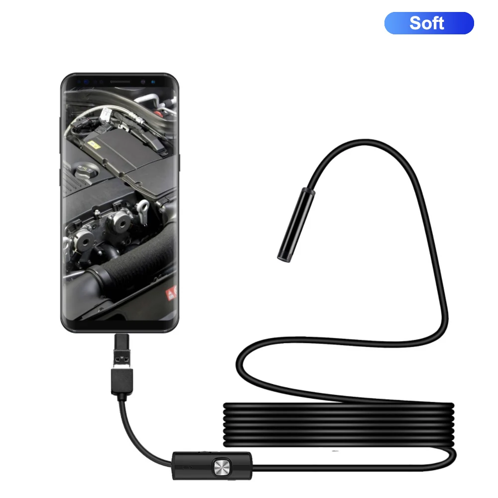 cctv camera system 7mm Endoscope Camera Type-C Android Borescope Inspection Camera Waterproof for Smartphone Adjustable LEDS Hard Cable Camera cheap surveillance cameras Surveillance Items