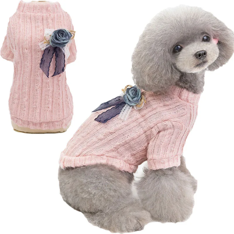 Классическая трикотажная одежда в виде кота розового и серого цветов для