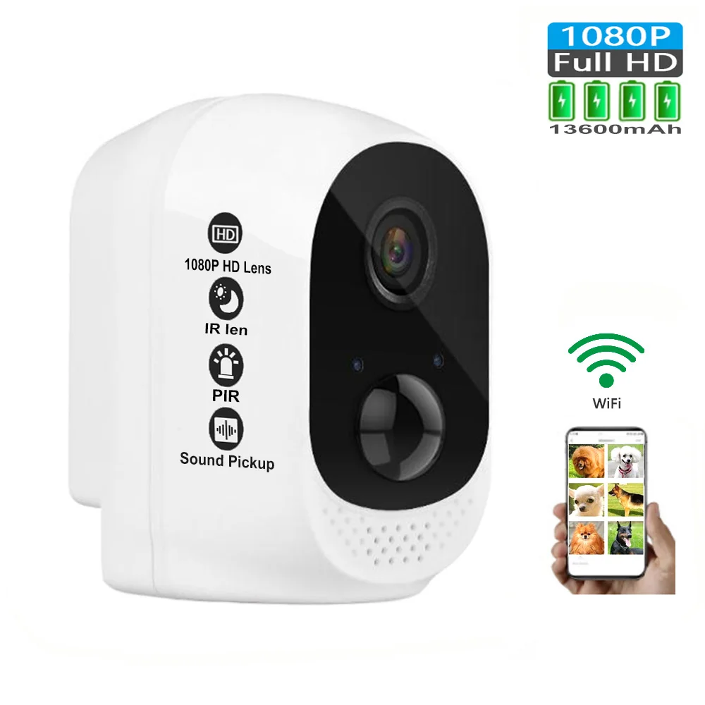  13600mAh Battery ip Camera Long time standby wireless Battery Wifi Camera home Outdoor Waterproof 1