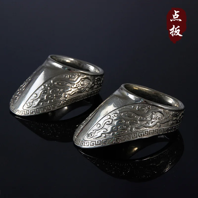 

Archery Thumb Ring Bow And Arrow Accessories Point Thumb Ring Xiangyun Relief Tibetan Silver Traditional Painless Point Buckle B