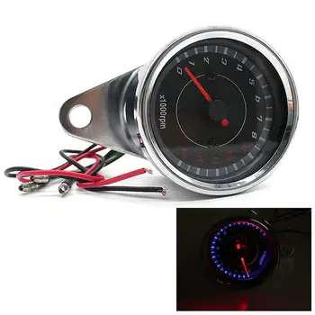 

Motorcycle Modified Inductance Tachometer Pointer Meter Retro Tachometer Led Dual Color Backlight 12V