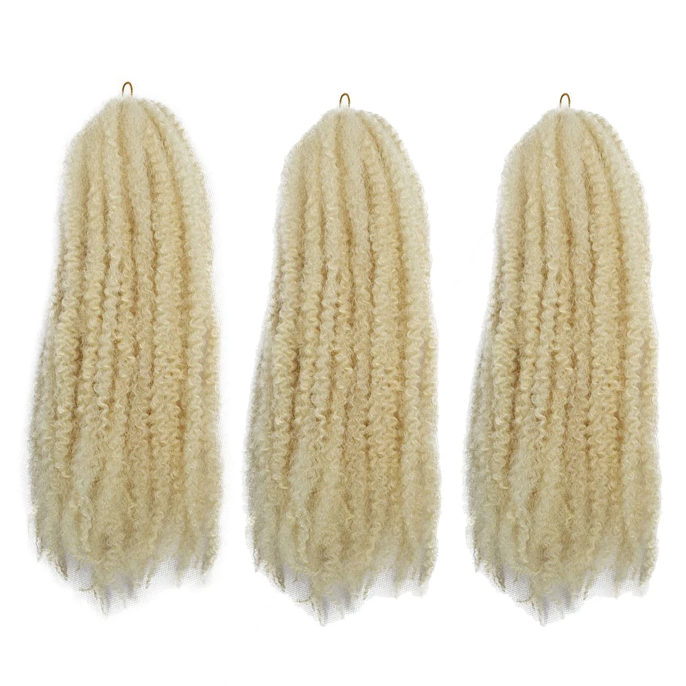 Блонд 18 дюймов 30 корней афро марли коса курчавые твист волосы Вязание крючком