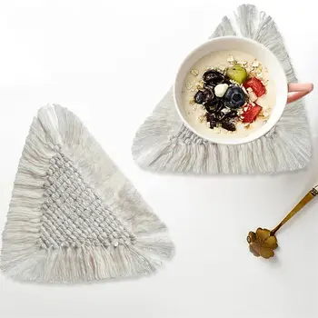 melhor Coaster Nórdico Macrame Coffe Cup Pad Bohemia Tapete De Mesa De Algodão Artesanal Placemat Antiderrapante Isolamento Caneca Almofada De Cozinha Mesa Deoc
