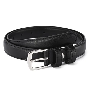 

2019 Hot Fashion Women Belts Black Leather Metal Pin Buckle Waist Belt w/2.2cm Waistband Designer Luxury Strap 90-115cm