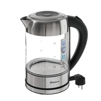 

Electric kettle Sakura SA-2720SBK, 2200 W, 1.7 L, glass, silver 4662983