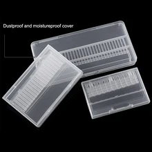 Прозрачный фрез для маникюра/педикюра коробка 10/20 Вт, 30 Вт, отверстия Профессиональный лак для ногтей художественная шлифовка шлифовальный сверло держатель Дисплей ящик для хранения