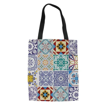 

THIKIN Women's Shopping Bag with Art floral Pattern Print Casual Canvas Tote Bags Girls Ladies Pretty Reusable HandBag Daily