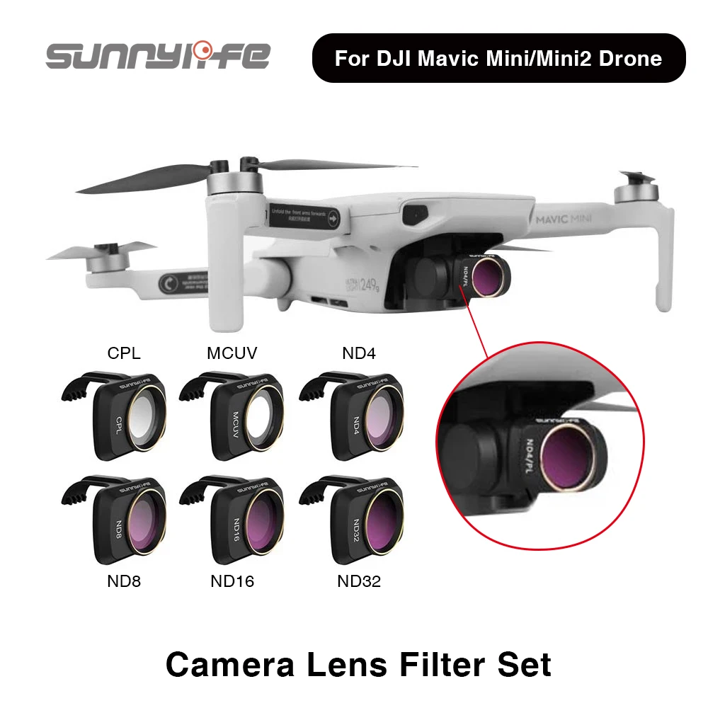 Комплект фильтров для дрона Sunnylife Mavic Mini/Mavic Mini 2 фильтр объектива камеры UV ND NDPL CPL