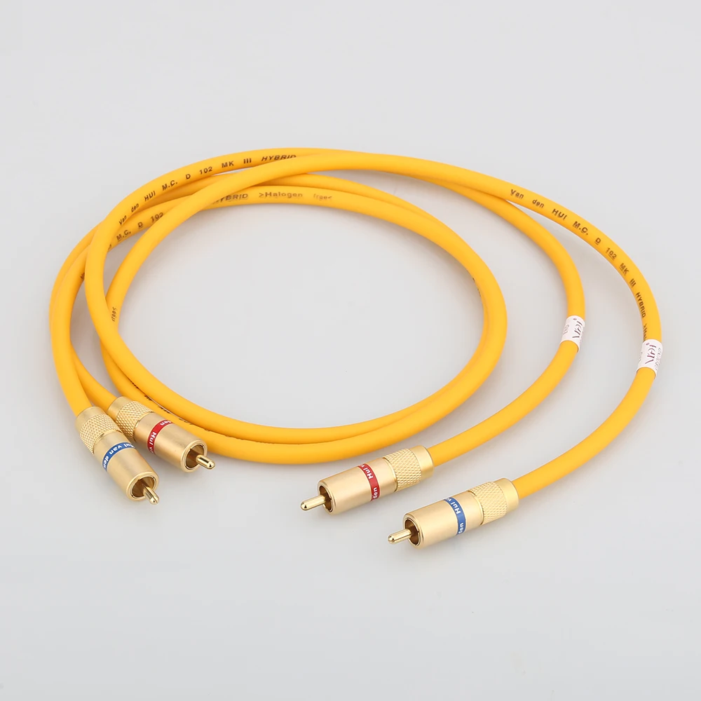 1 пара Van Den Hul D 102 III HYBRID (галогенные F) Hi Fi аудио кабель с позолоченным разъемом RCA к