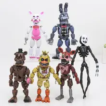 6 шт./компл. светодиодный Осветляющий подвижные суставы FNAF Five Nights At Freddy's фигурка игрушки Foxy Freddy Chica модель куклы дети игрушки