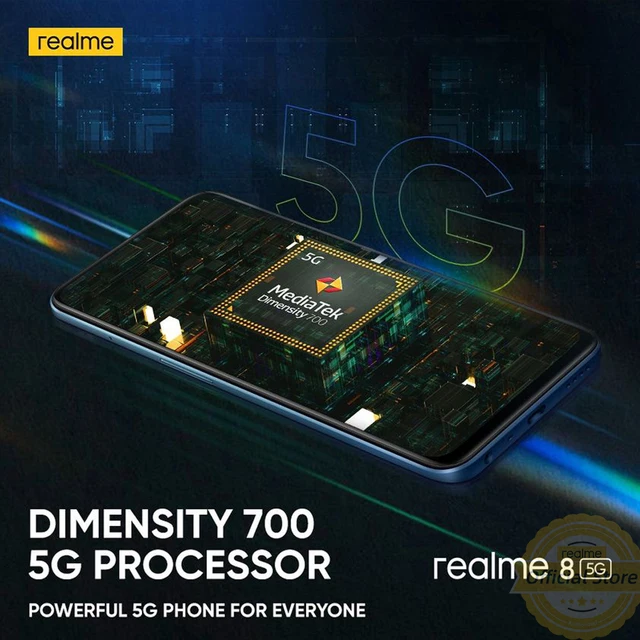 realme 8 5G Global Russian Version NFC Dimensity 700 90Hz Display Smartphone 5000mAh 48MP Triple Camera 4GB 64GB 3