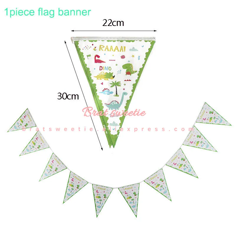 Динозавр вечерние украшения поставки 3D T-Rex динозавр ходьба животных фольги Воздушные шары Мальчики вечеринка в честь Дня Рождения Декор сувениры - Цвет: DNS flag banner