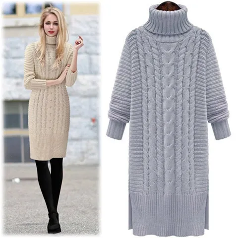 

New Mid-long Pullover high-collar sweater in autumn and winter in Europe and America