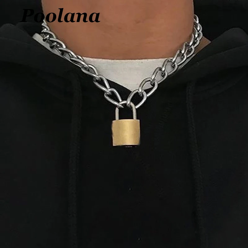 Punk Gothic Unisex Men Women Heavy Duty Chain Links Choker Necklace
