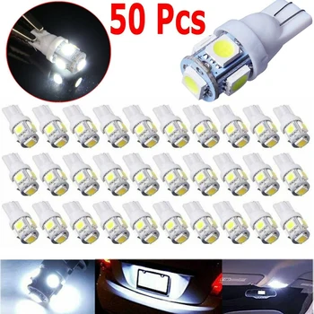 

50X 6000K Super White T10 Wedge 5-SMD 5050 LED Light Bulbs 2825 158 192 168 194