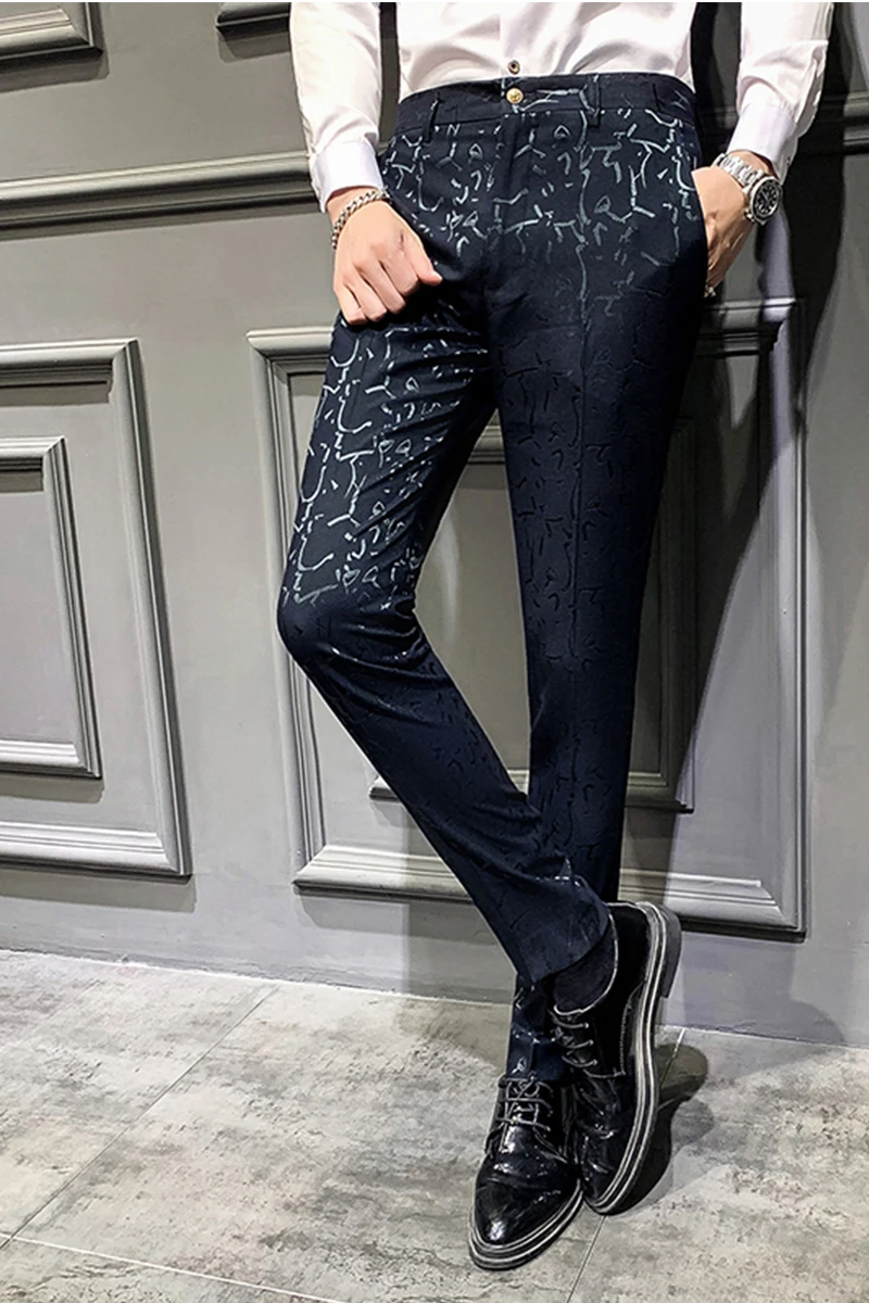 Classic Jacquard Suit Pants Spring Men Social Trousers Slim Business Casual Formal Pants Office Suit Trousers Men business pants suit pants men pants