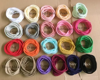 

1500 pcs/lot New Solid Color Nylon Elastic Headbands Super Soft Stretchy Nylon Headbands one size fits most Wholesale Headwear