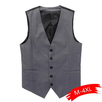 

New Wedding Dress High-quality Goods Cotton Men's Fashion Design Suit Vest / Grey Black High-end Men's Business Casual Suit Vest