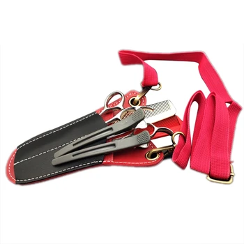 

PU Hairstling Tools Bag Couple Scissors Pouch with Adjustable Belt Hair Scissor Bag Can Please 2 Scissors and Comb