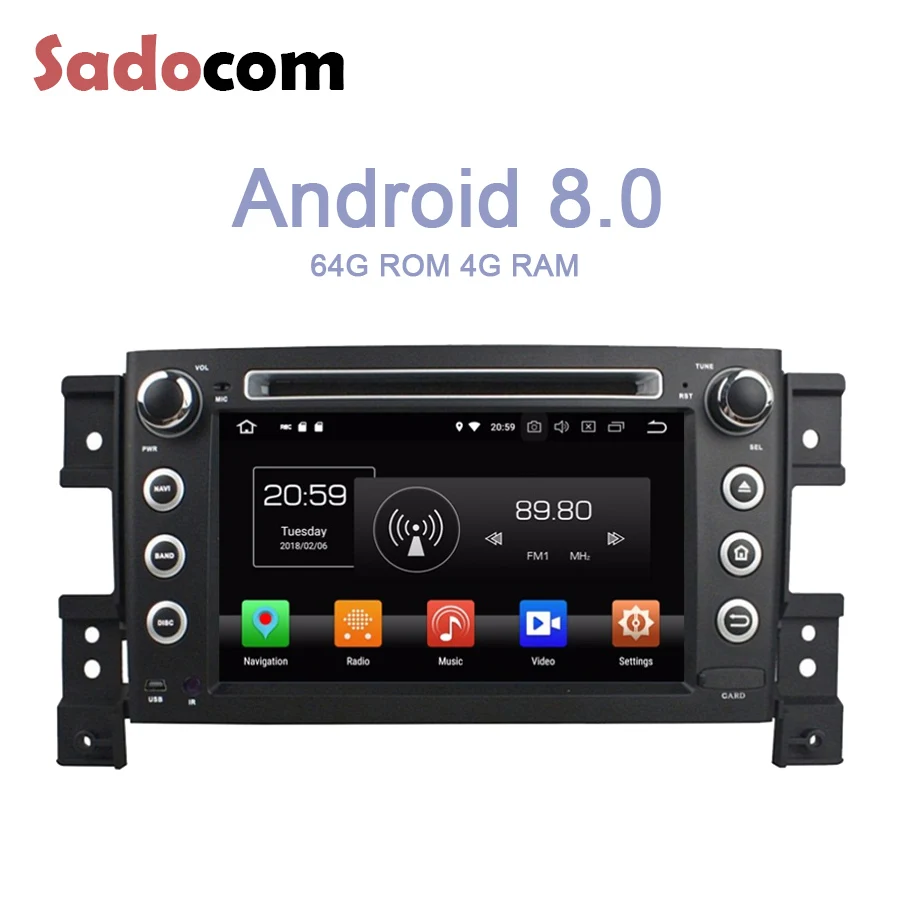 Android 8 0 для SUZUKI Vitara 2005 2011 Octa Core 4 GB Оперативная память 64G Встроенная ips dvd плеер gps