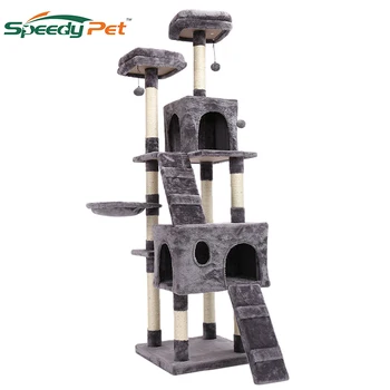 180CM Domestic Shipment Multi-Level Tree For Large Cats with Cozy Perches Stable Cat Climbing Frame Kittern Scratch Board Toys 1