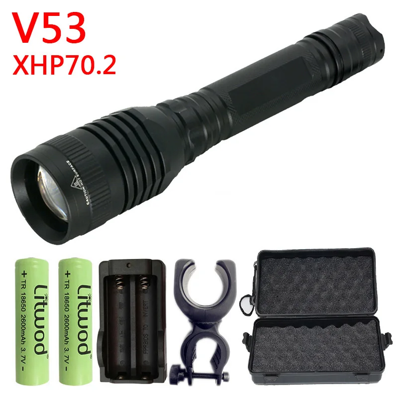 Litwod Z20V53 CREE XHP70.2 конвой Объектив 32 Вт чип лампа 18650 3200lm Мощный тактический светодиодный фонарик масштабируемый свет - Испускаемый цвет: Option E