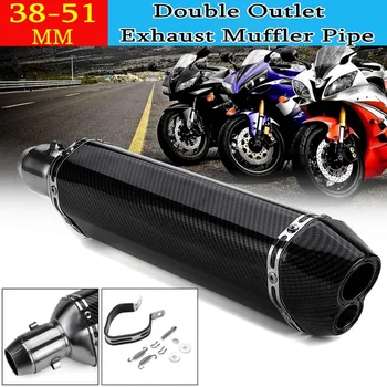 

38-51mm Stainless steel Universal MotorcycleExhaust Muffler Double Air Outlet Tail Pipe for Honda/Kawasaki/escape Motorcycle