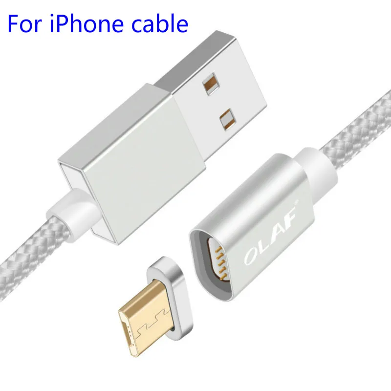 For iPhone -Silver Магнитный кабель для быстрой зарядки для iPhone XS MAX XR Micro usb type C для samsung Xiaomi huawei магнит для зарядного устройства дата-кабеля - Цвет: For iPhone -Silver